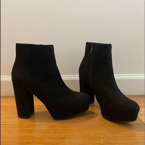 black suede booties